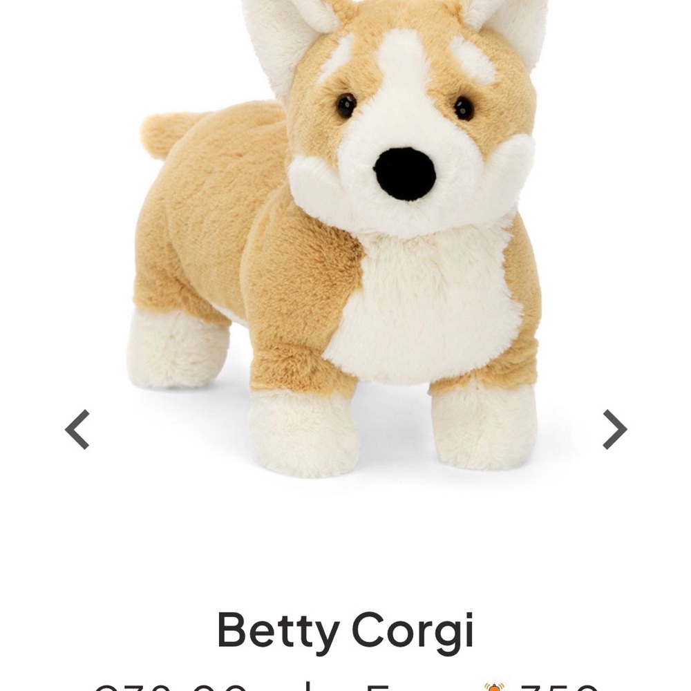 NWT - JellyCat Betty Corgi Plush Toy